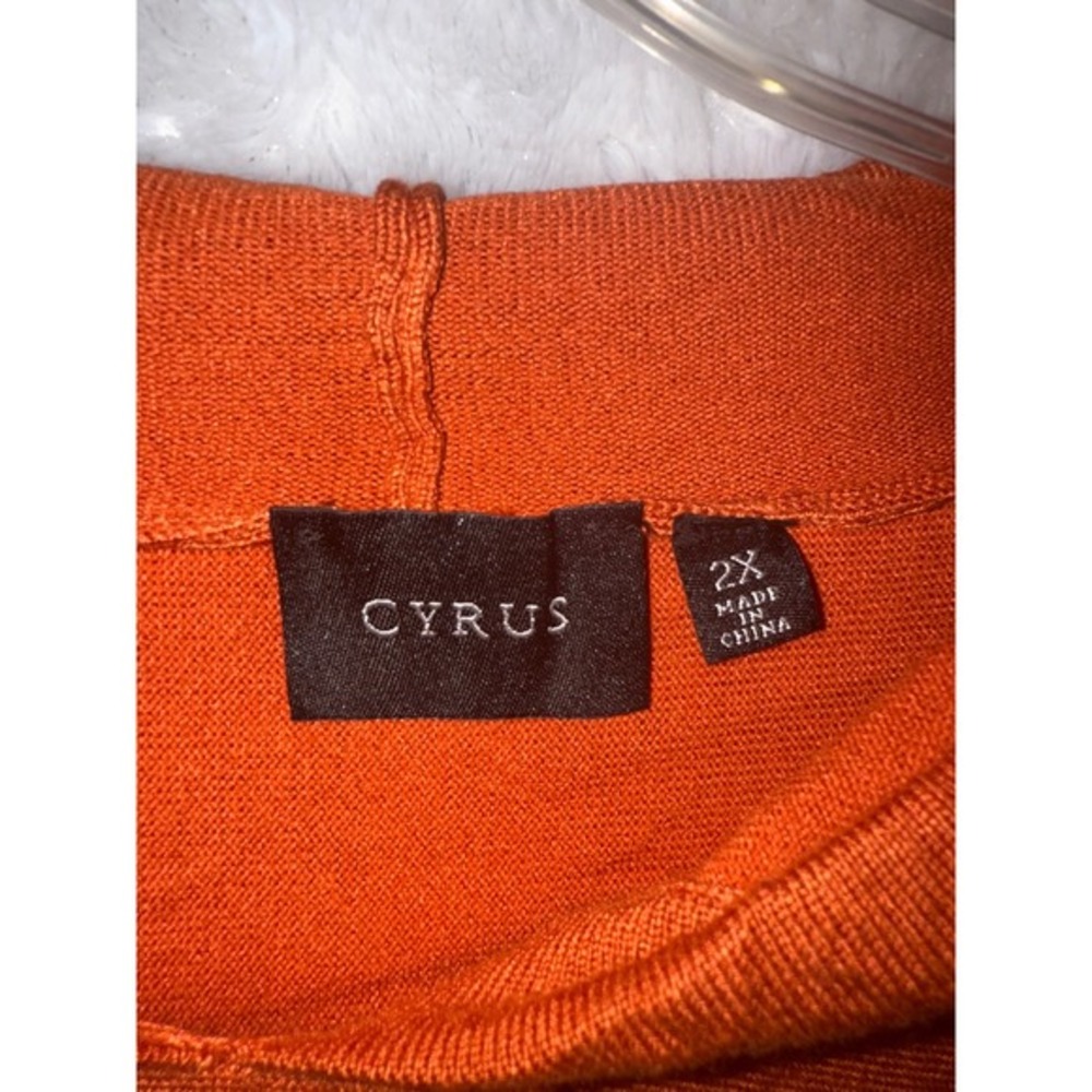 CYRUS Orange‎ Lightweight Hooded Poncho Sweater Knit Top Women's 2X - Picture 4 of 7